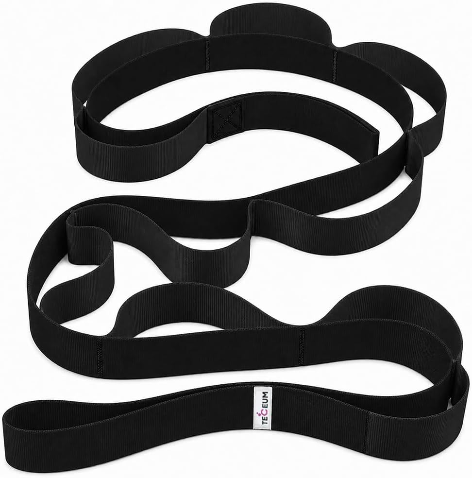TECEUM Stretching Strap with 10 Loops for Physical Therapy & Rehab