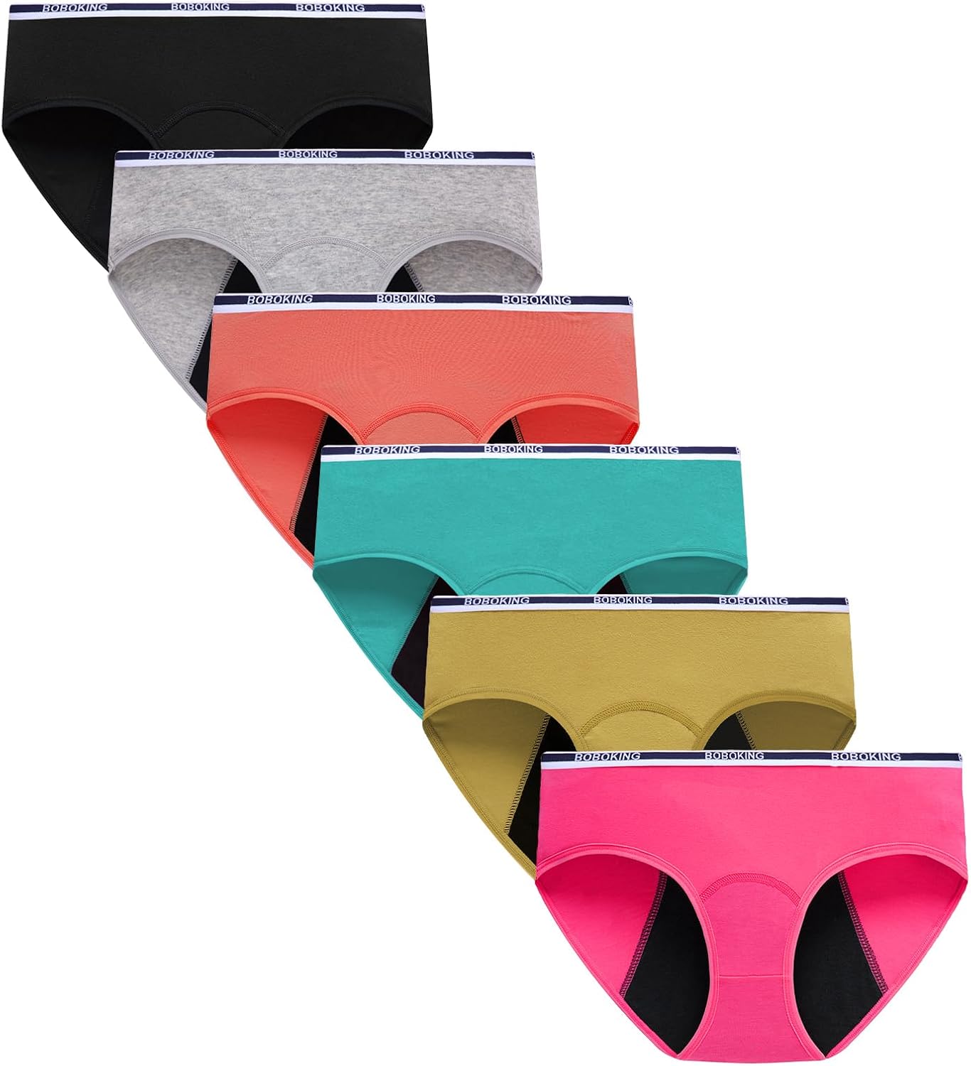 Boboking Teen Girl’s Cotton Period Panties Big Girls Breathable Briefs Women Underwear