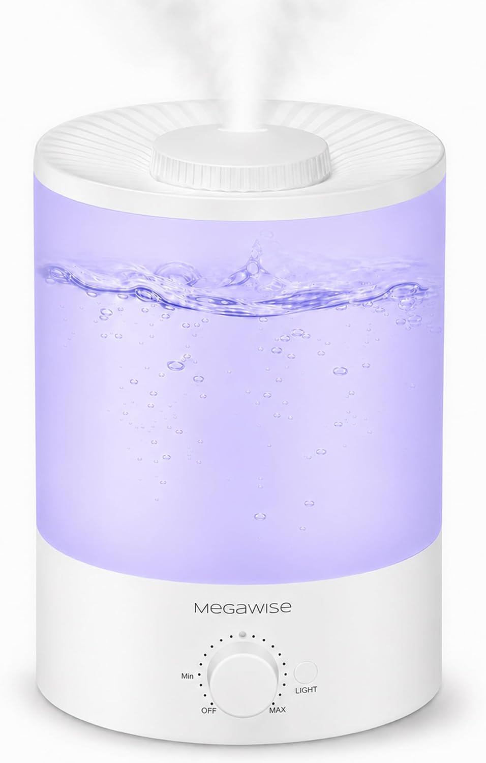 MegaWise Healthy Top-Refill Cool Mist Humidifiers for Bedroom, 24dB Ultrasonic Air Vaporizer with Water Filter for Baby [PP Material], Colorful Night Light,1 Gal Essential Oil Diffuser, Auto Shut Off