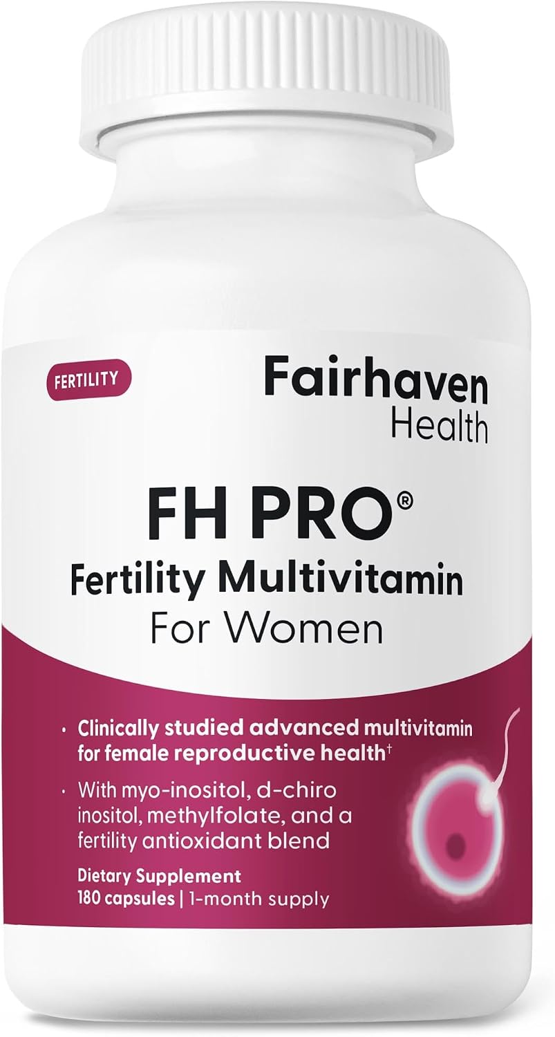 Fairhaven Health FH Pro for Women | Clinically Studied Fertility Supplements for Women | Aids Ovulation, Hormonal Balance, & Regular Cycles* | Conception for Her Fertility Support | 180 Capsules