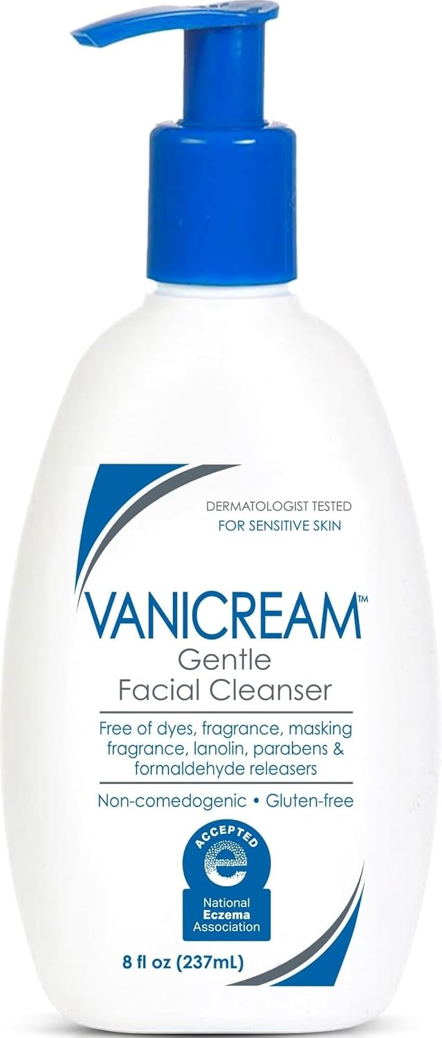 Vanicream Gentle Facial Cleaner, pH-Balanced Face Wash, 8 Fl Oz