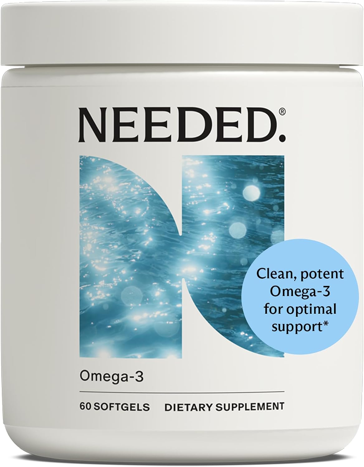 Needed. Prenatal Omega-3 – High Potency Dose of Sustainably Sourced Fish Oil, 1000mg DHA, 1000mg EPA, Encased in a Gelatin-Free, Plant-Based Softgel Shell