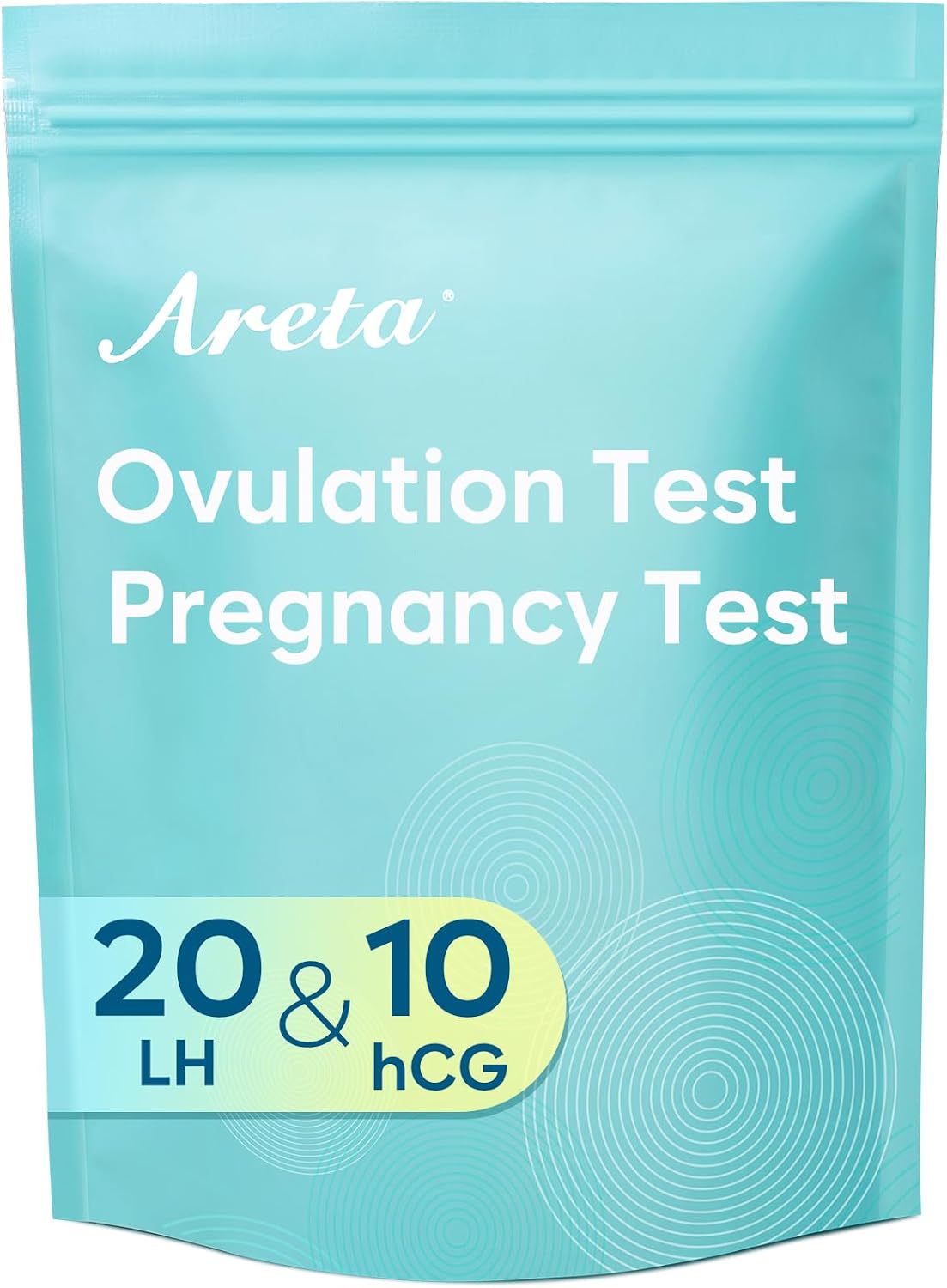 Areta Ovulation & Pregnancy Test Strips, 20 LH + 10 hCG Combo Kit, Blue, Women | At-Home Fertility Tracking; Convenient LH and hCG Testing; Expiration Date 11/17/2026