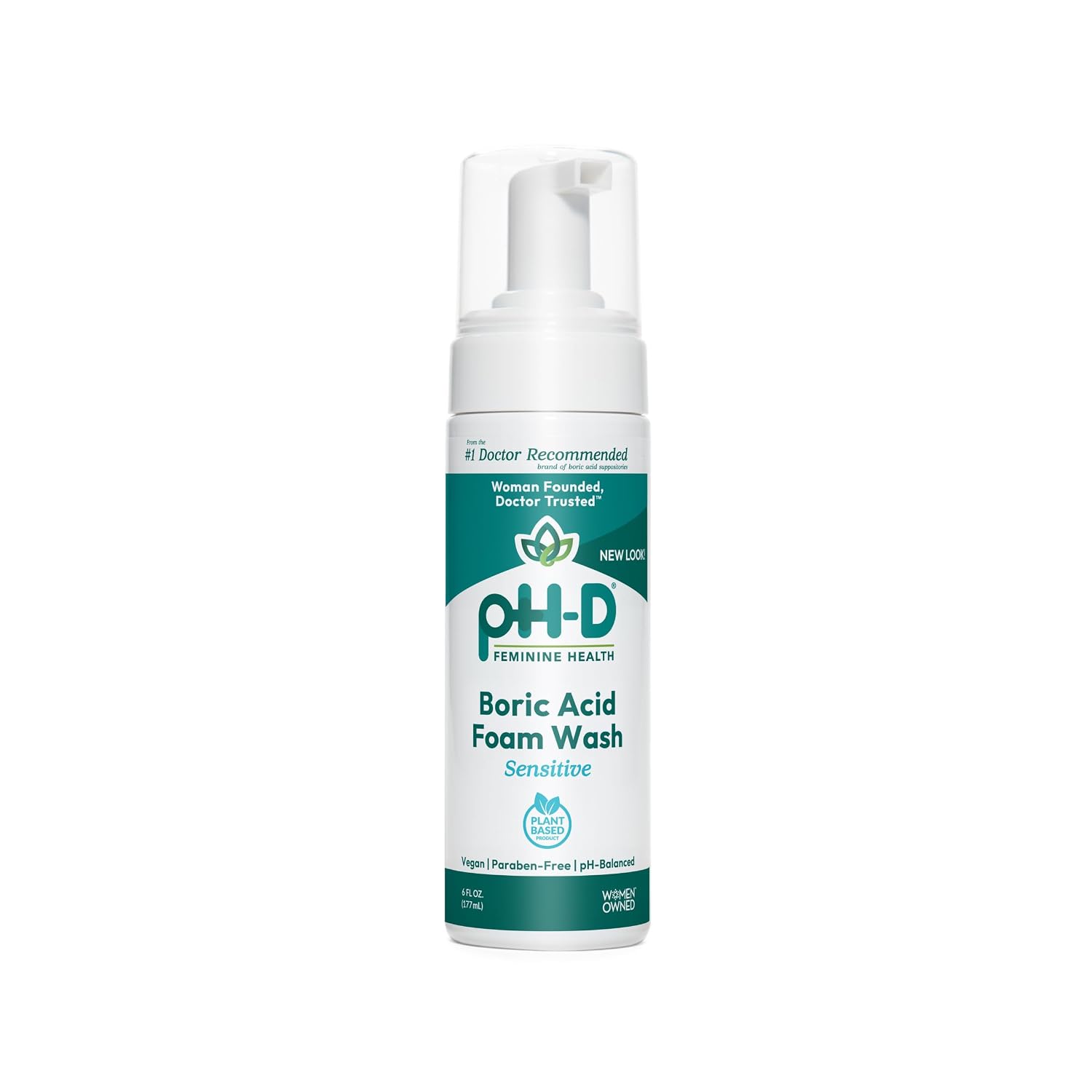 pH-D Feminine Health Boric Acid Foam Wash, Sensitive, 6 Fl Oz, Pack of 1