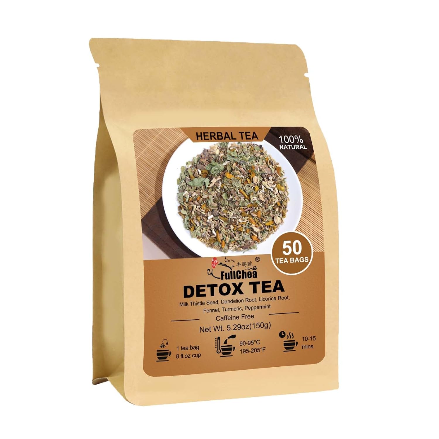 FullChea – Detox Tea Bags, 50 Count, Milk Thistle Herbal Detox Blend
