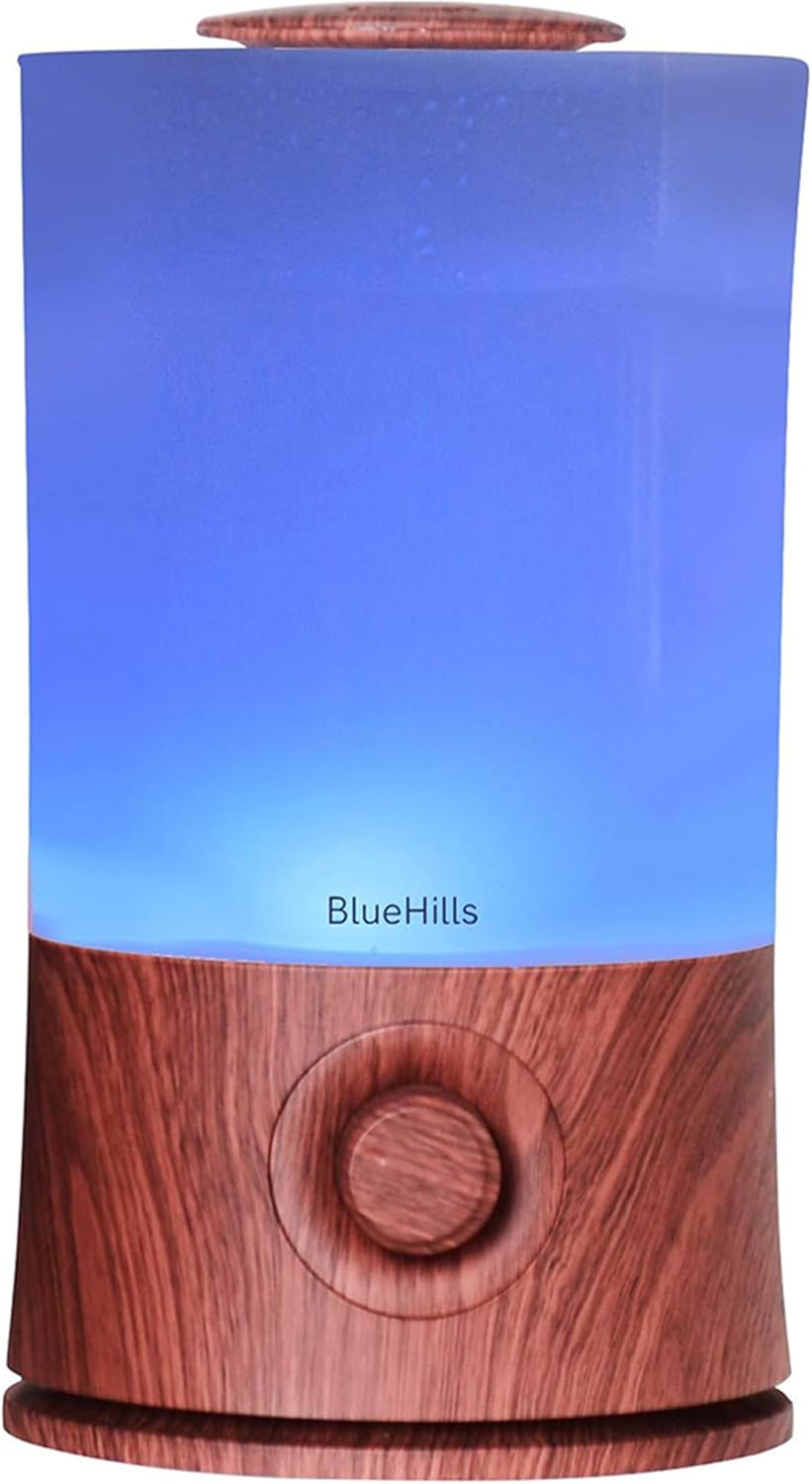 BlueHills Premium 2000 ML XL Essential Oil Diffuser Humidifier 2L Dark Wood | Aromatherapy, Large Room Coverage, 40 Hour Run Time, 2 Liter Extra Large Capacity, Auto Shut-Off, LED Lights, High Mist, E003
