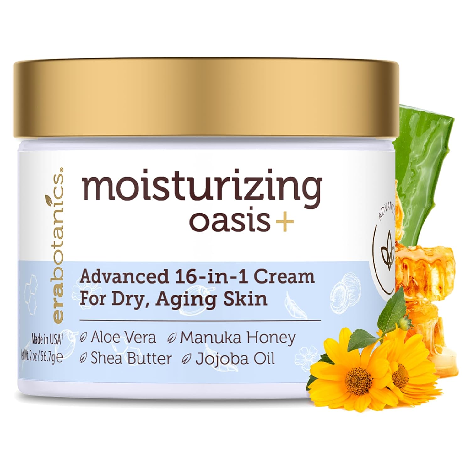 Era Organics Oasis Face Moisturizer – 16-in-1 Night Cream for Women & Men | Nourishing Skin Superfoods to Deeply Moisturize & Hydrate Dry, Flaky Skin Overnight – Non-Greasy, Made in USA 2oz
