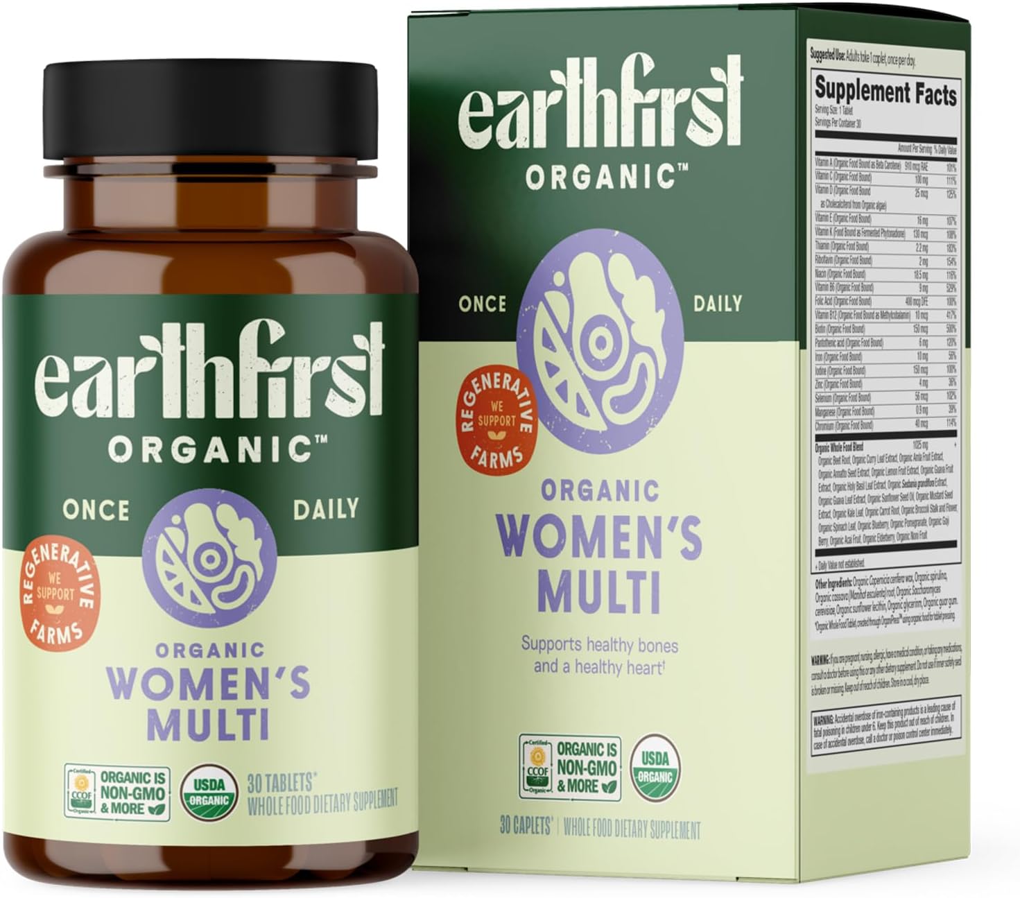 Womens Organic Multivitamin & Iron from Whole-Foods 30ct