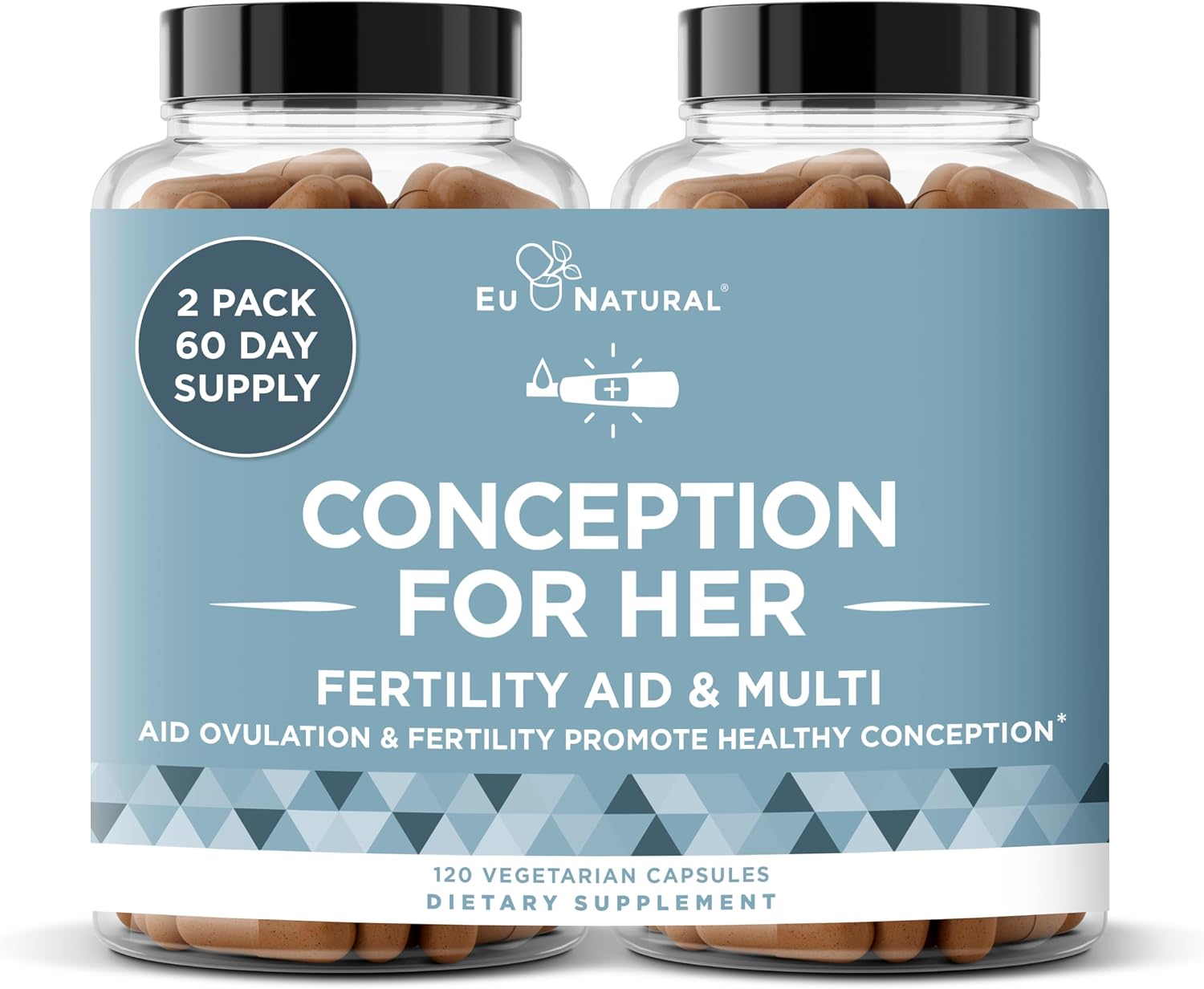 Eu Natural Conception for Her Fertility Supplements for Women, 120 Veg Caps | Supports ovulation, hormonal balance & regular cycles with Myo-Inositol, Folate, Shatavari & Vitex