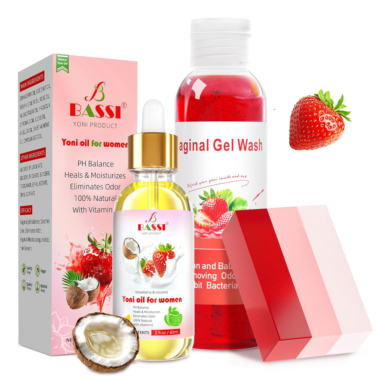 Feminine Wash & Yoni Oil & Yoni Soap Set for Women, Smooth Hydrating