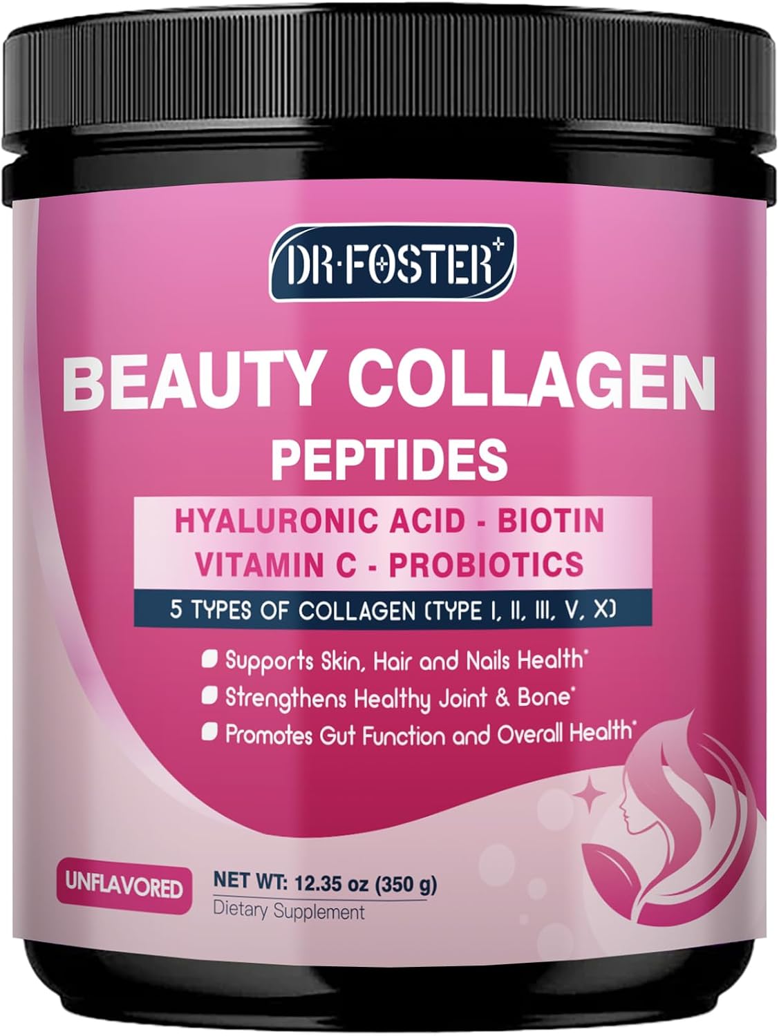 DRFOSTER Multi Collagen Peptides Powder with Beauty Complex, 35 Servings