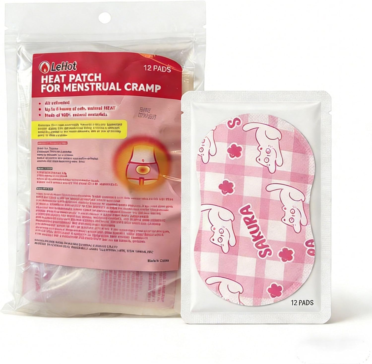 Heat Patches for Menstrual Cramps, 12 Count, Air Activated Menstrual Cramp Relief Heat Pads for Stomach & Lower Back, 8 Hours Long Lasting Warmth, Fast Activation for On-the-Go Pain Relief.