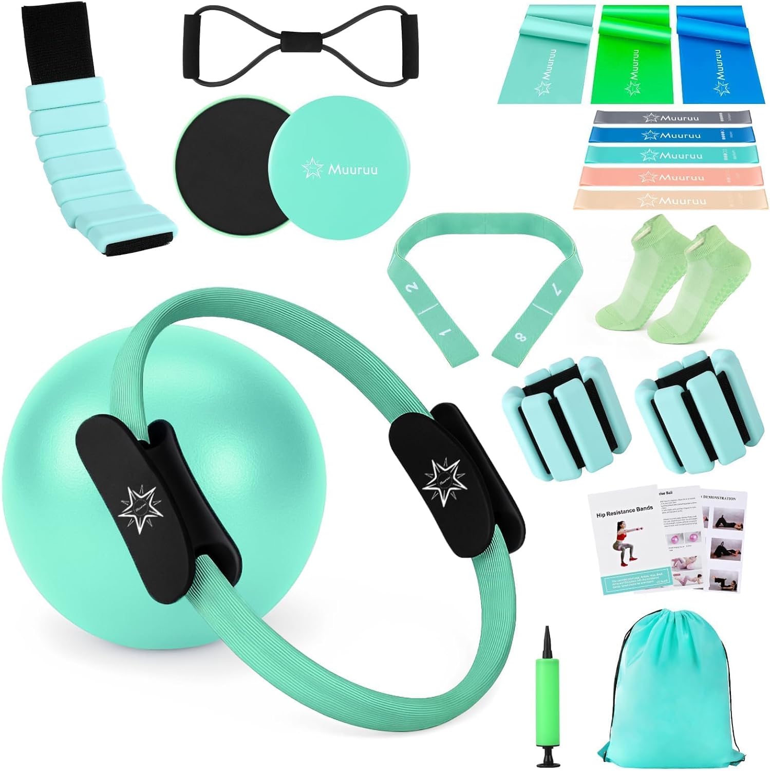 Pilates Kit Equipment, Pilates Ring and Ball for Women Home Workout