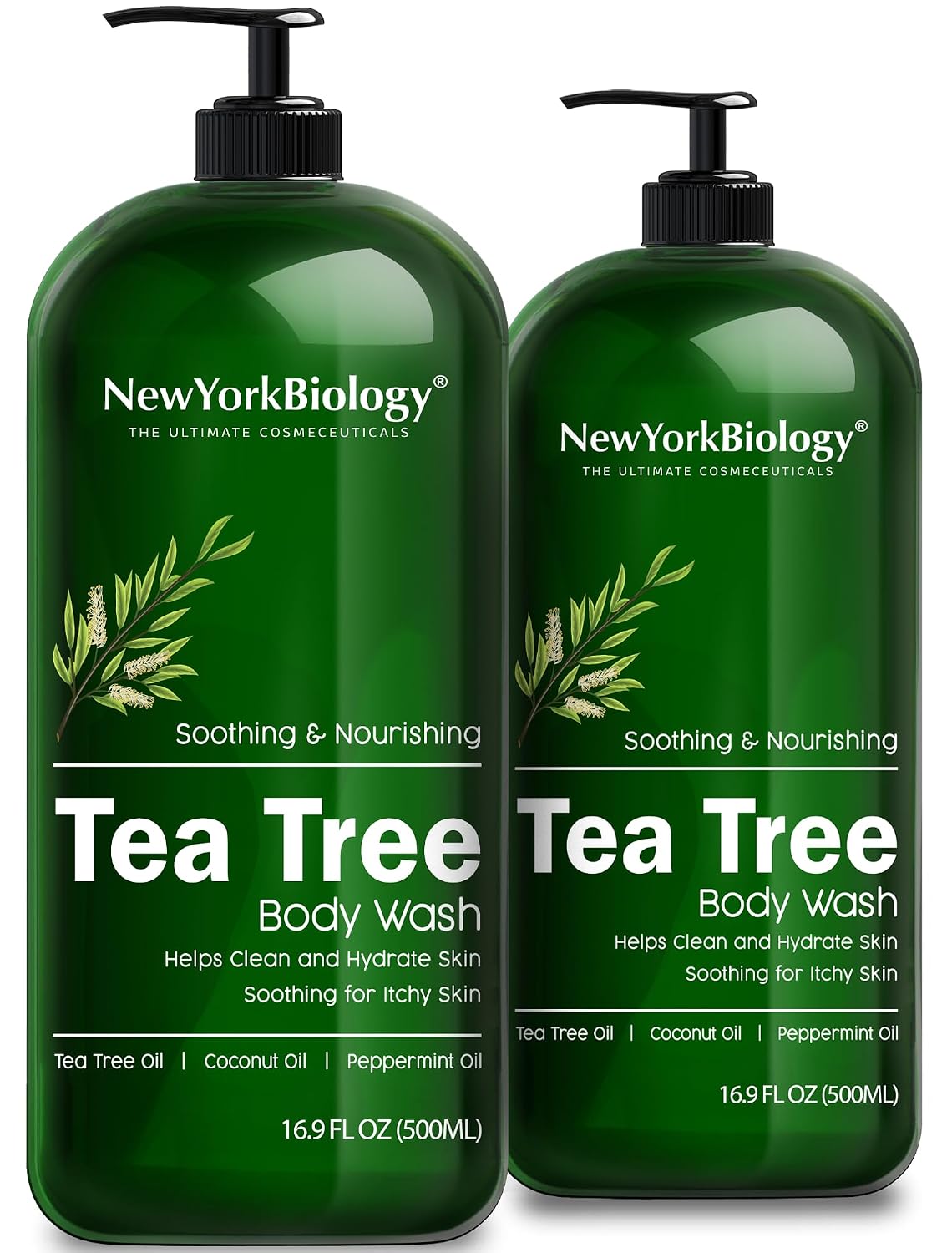 New York Biology Tea Tree Body Wash – 16.9 Fl Oz (Pack of 2)