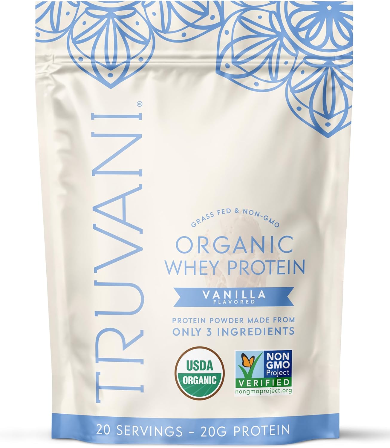 Truvani Organic Whey Protein Powder | Vanilla | 20 Servings