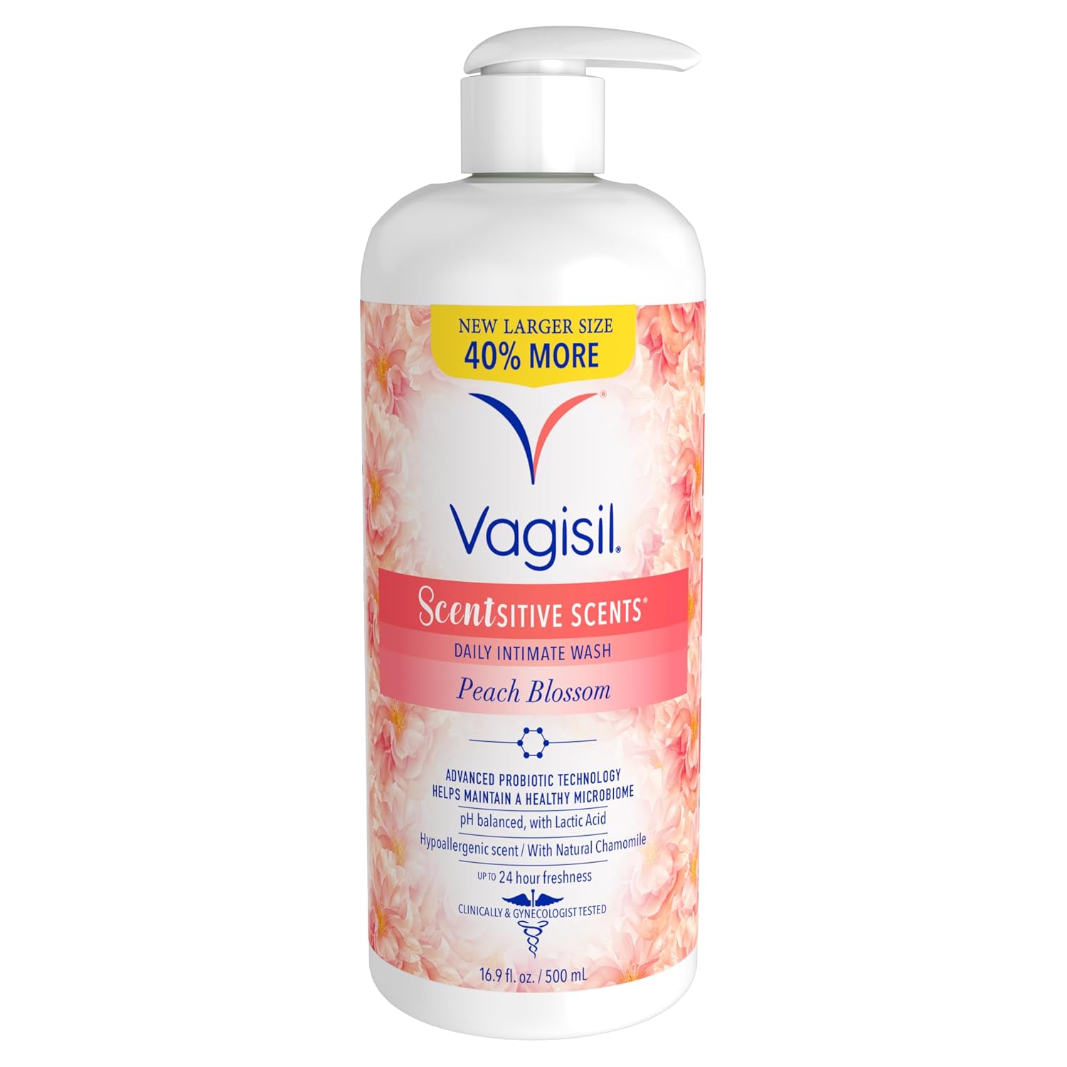 Vagisil Scentsitive Scents Feminine Wash, Peach Blossom, 16.9 Fl Oz(1 Pack)