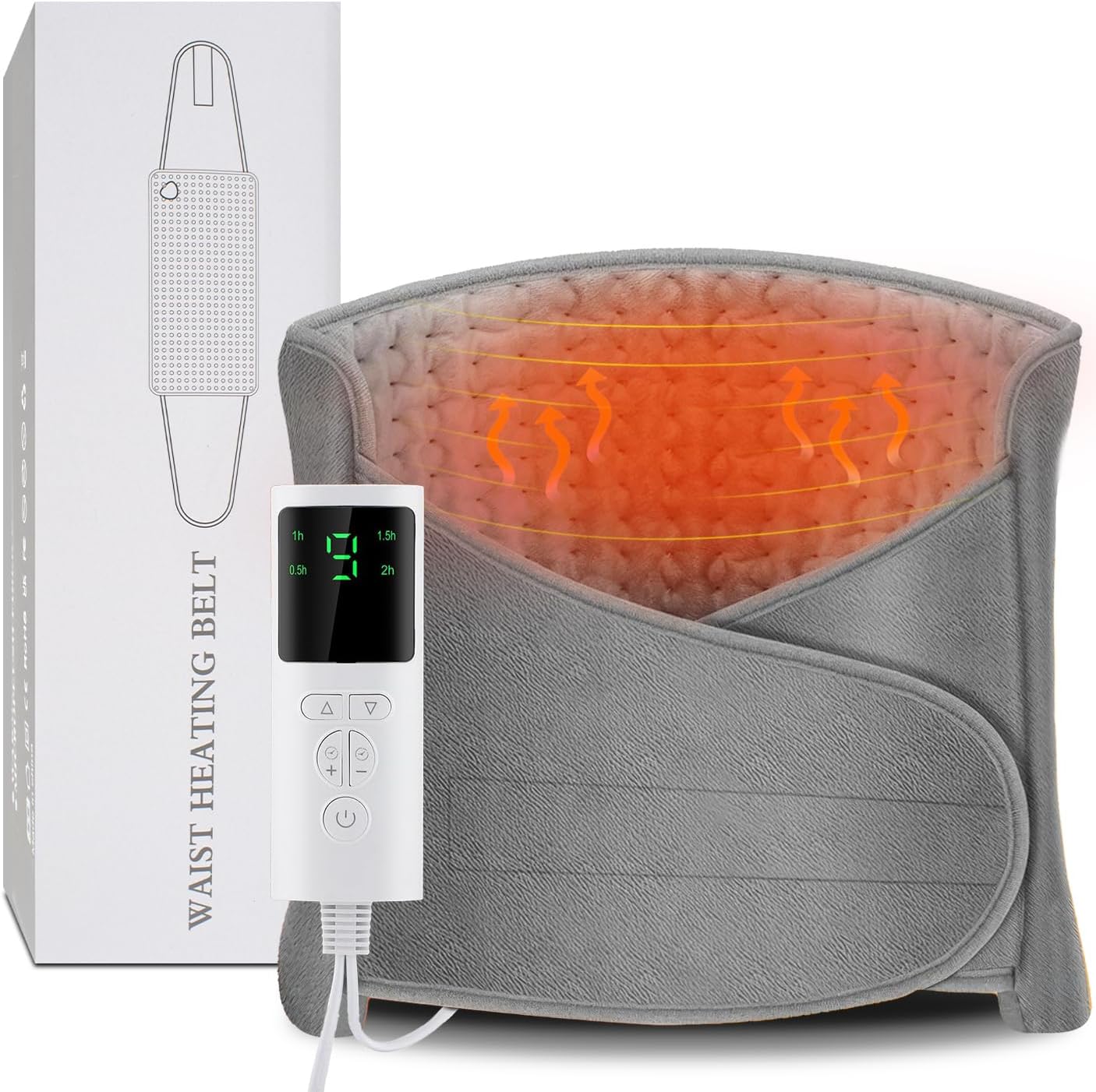Heating Pad for Back Pain Relief Period Cramps, Electric Wearable Heating Pad for Neck Shoulder, Menstrual Waist Heat Pad Wrap Belt with 9 Heat Level, 4 Timer Setting, Gifts for Women Men (12″x50″)
