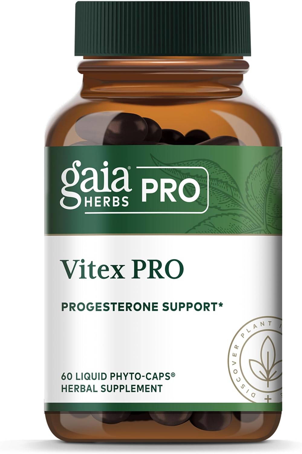 Gaia Herbs Pro Vitex PRO- Supplement Supports Normal Menstrual Cycle & Healthy Menopause* – Progesterone Support Supplement* with Organic Chaste Tree Berry Extract – 60 Liquid Phyto-Caps (30 Servings)
