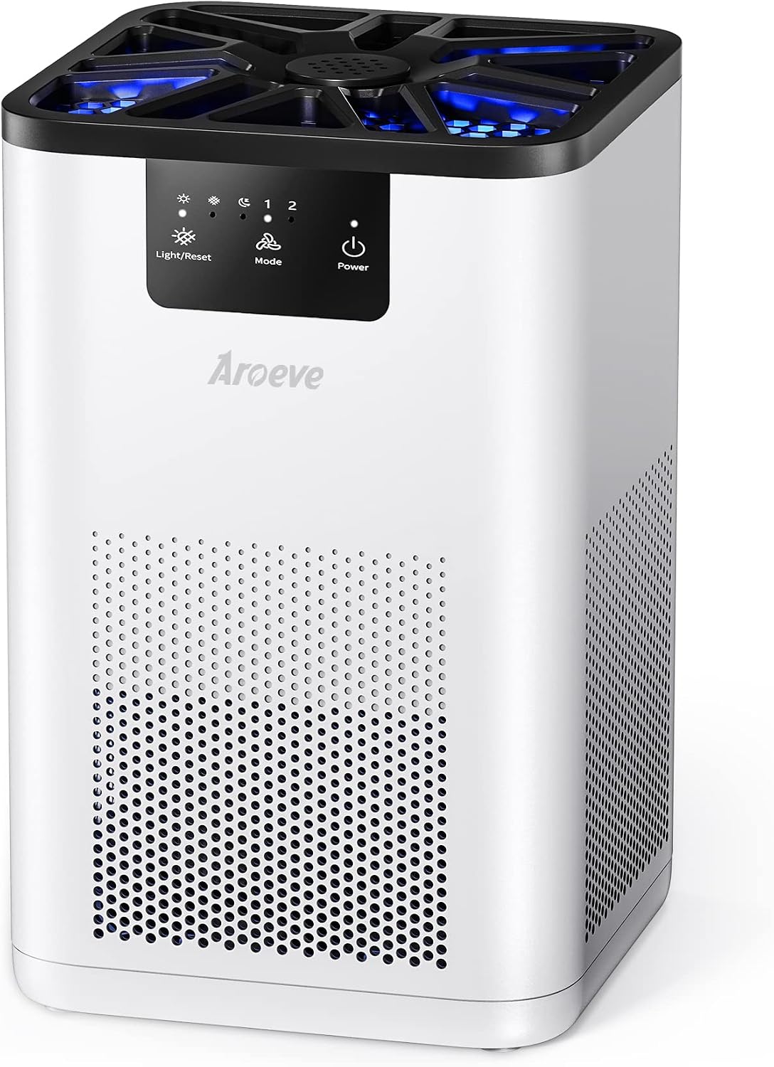 AROEVE Air Purifiers for Bedroom with Aromatherapy Function-MK06A(White) | Meet Global Recycled Standard, 360-Degree Air Inlets, 0.3 Microns Filtration Efficiency, 20dB Noise, Speed Control