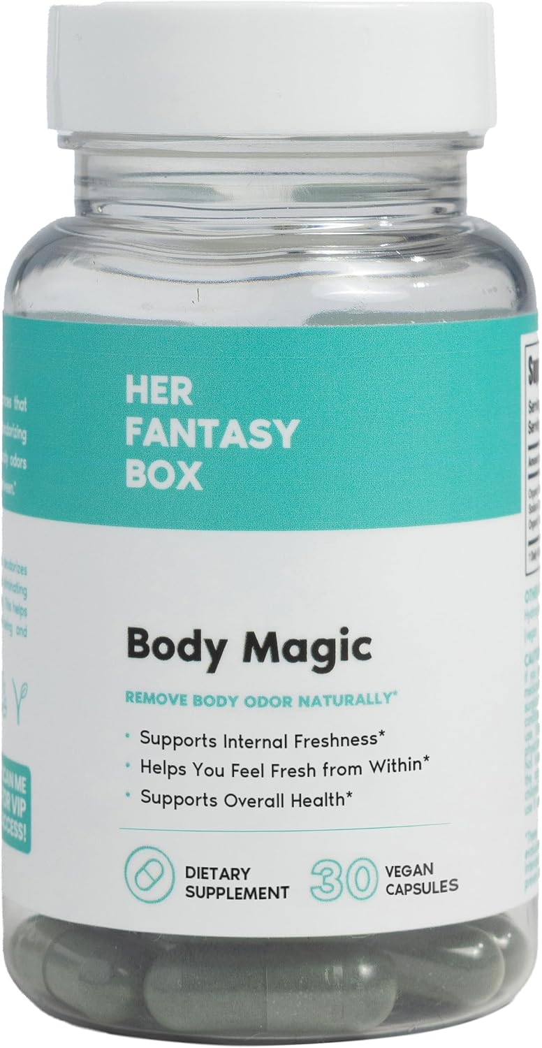 Her Fantasy Box | Body Magic | Chlorophyll Capsules – 30 Vegan Capsules for Detox, Digestion, Gut Health, Skin Support, and Oily Skin – Natural Energy Booster