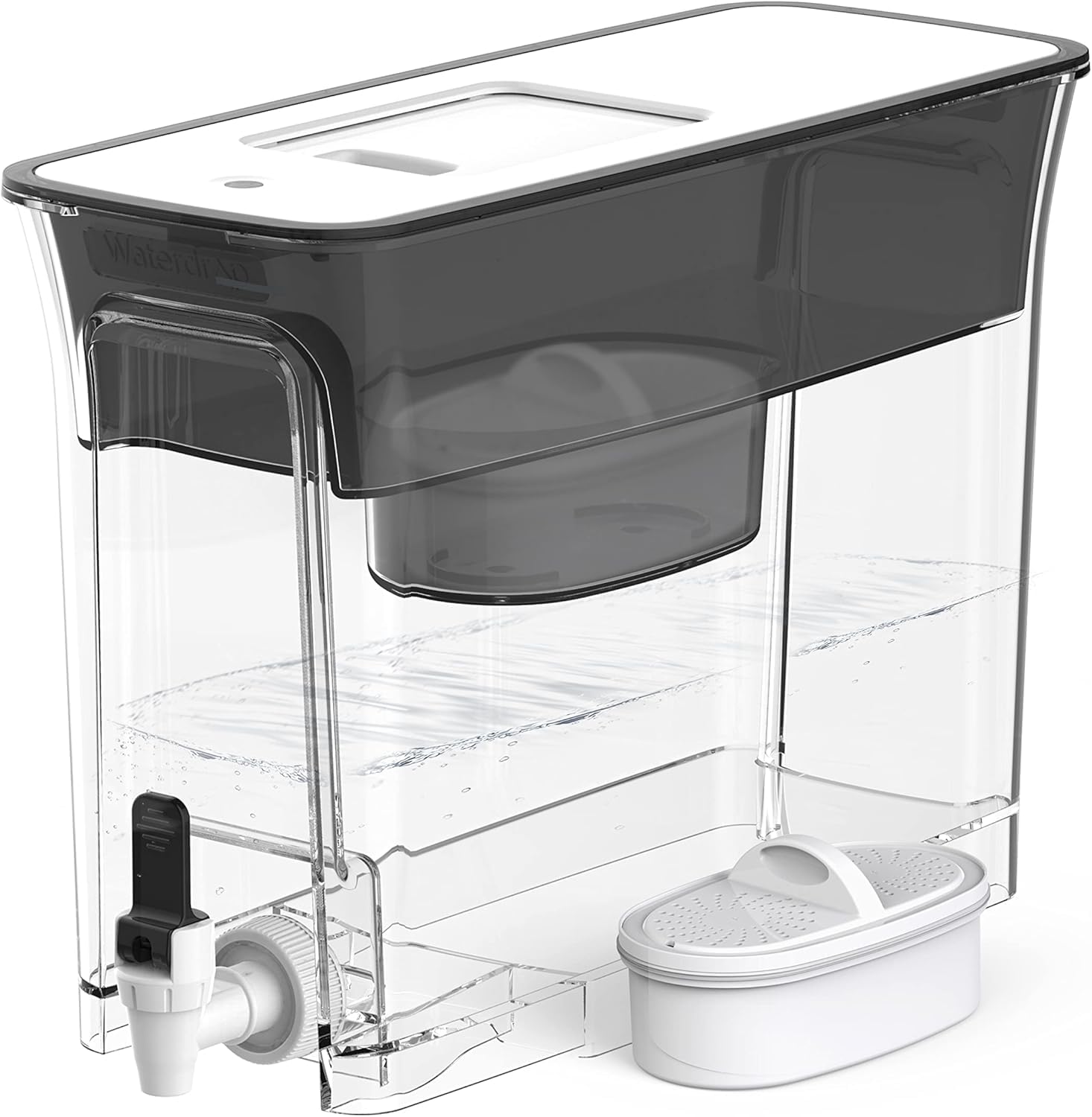 Waterdrop WFD-40L Water Filter Dispenser, 35-Cup Capacity, Black