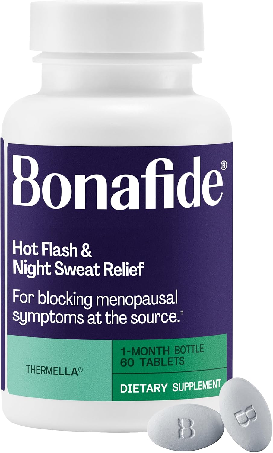 Bonafide Targeted Menopause Support for Hot Flash & Night Sweat Relief Thermella – Hormone-Free, Clinically Studied Formula with a Blend of Curcumin, Green Tea & Spirulina Extracts — 1-Month Supply