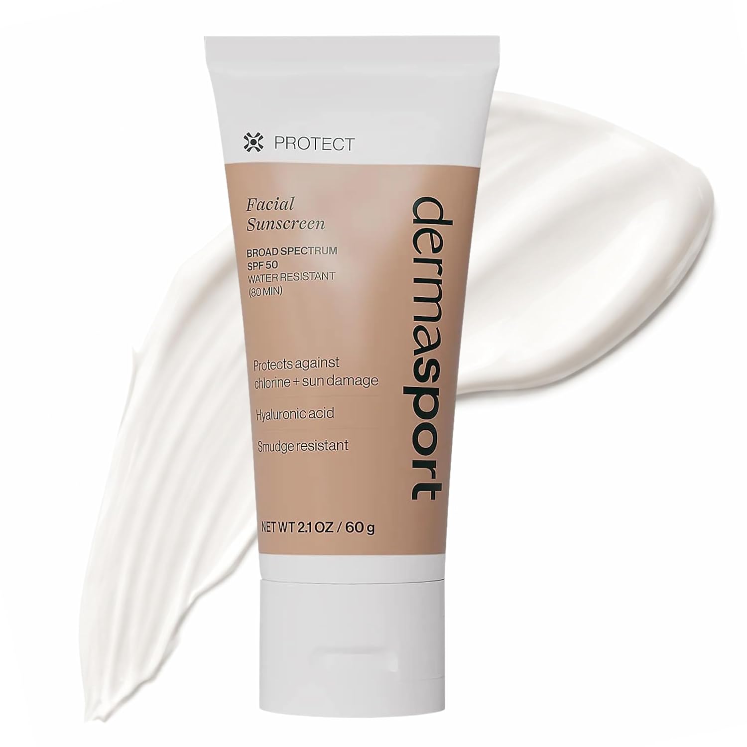 Dermasport SPF 50 Face Sunscreen for Athletes, Zinc Oxide, Reef-Safe