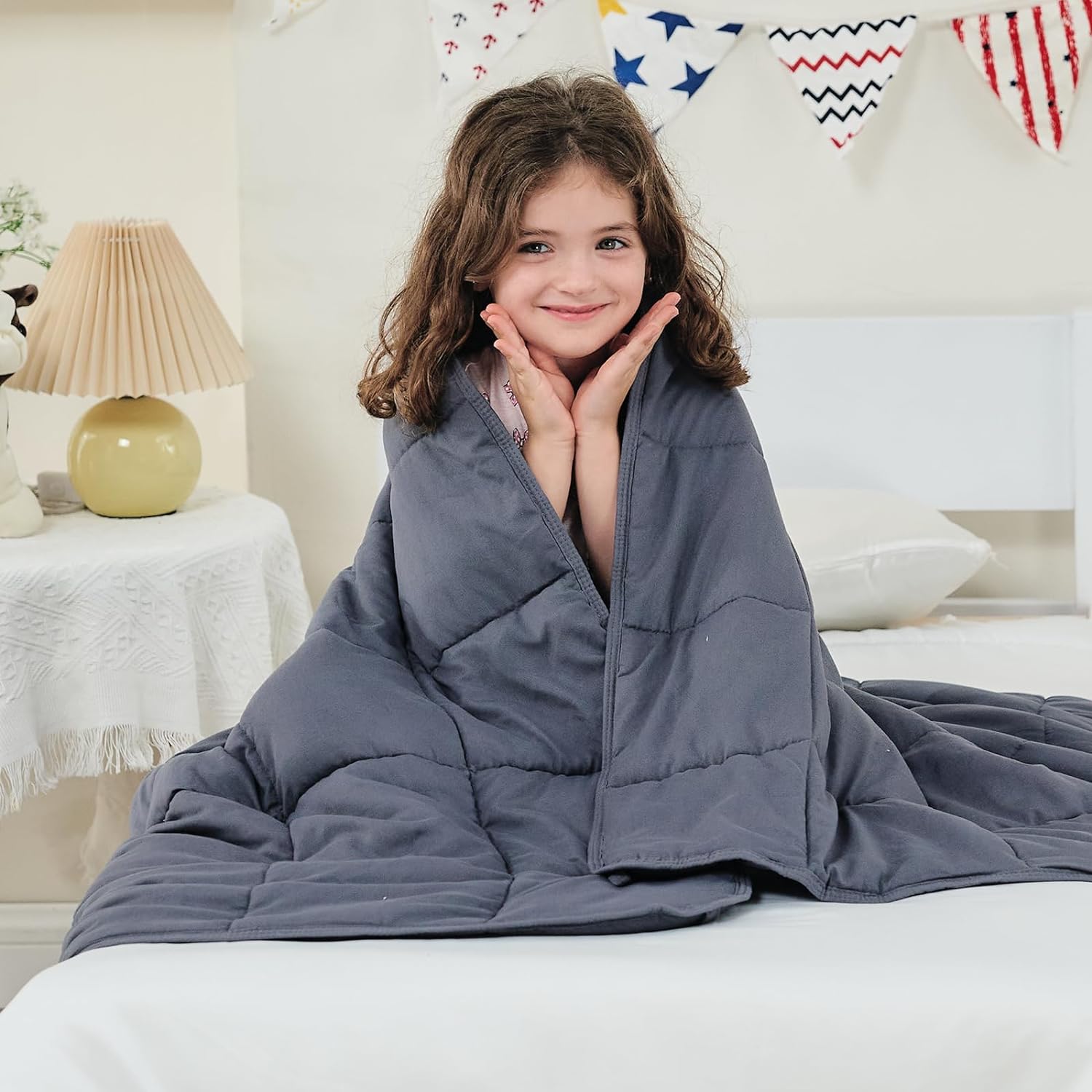 yescool Weighted Blanket (10 lbs, 41″ x 60″, Grey) Cooling Heavy Blanket, Perfect for 90-110 lbs, Breathable Throw Blanket Gifts with Premium Glass Bead, Machine Washable