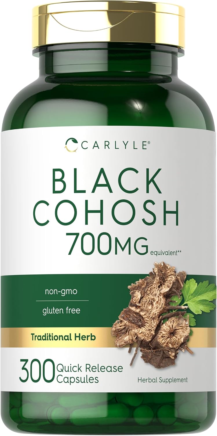 Carlyle Black Cohosh Capsules | 300 Count | Non-GMO, and Gluten Free Formula | Black Cohosh Root Extract Supplement | Non-GMO and Gluten Free Extract Supplement