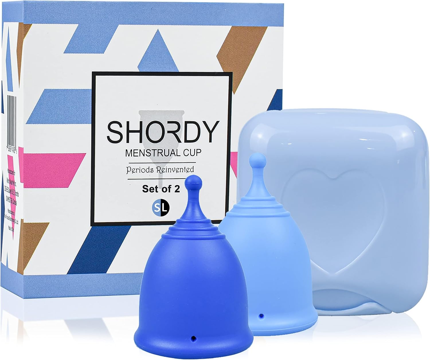 SHORDY Reusable Menstrual Cups for Changing Cycles Light to Heavy Flow Days | Medical Grade Silicone Blue Period Cup, Beginners To Postpartum, Disc Alternative, 12-Hour Leak Protection, Copa Menstrual