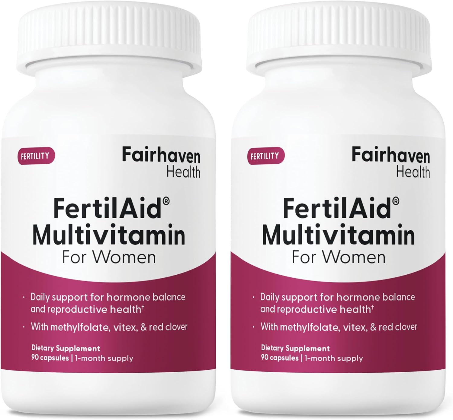 Fairhaven Health FertilAid for Women | Prenatal Vitamin Fertility Supplements for Women | Conception for Her with Vitex and Folate | Support Cycle Regularity and Ovulation* | 180 Vegan Capsules