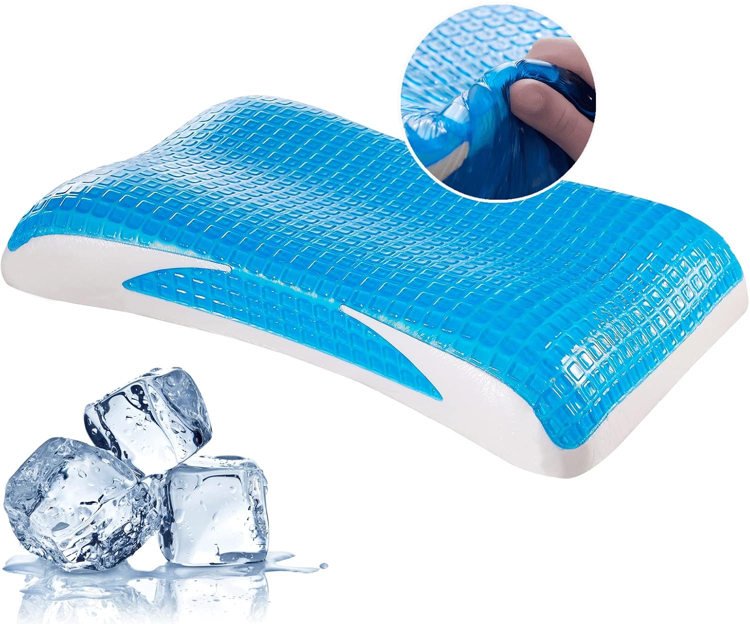 EUCIOR Cooling Gel Pillow,Memory Foam Cooling Gel Pillow,Cooling Orthopedic Memory Foam Pillow for Side Back Stomach Sleeper,A Relaxed Sleeping Experience – Pack of 1(Queen Size)