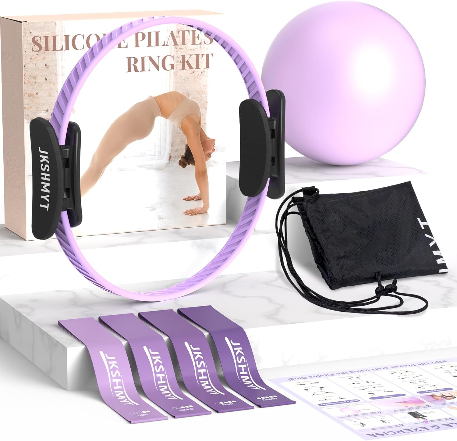 JKSHMYT Pilates Kit, Pilates Ring and Equipment for Home Workouts Set