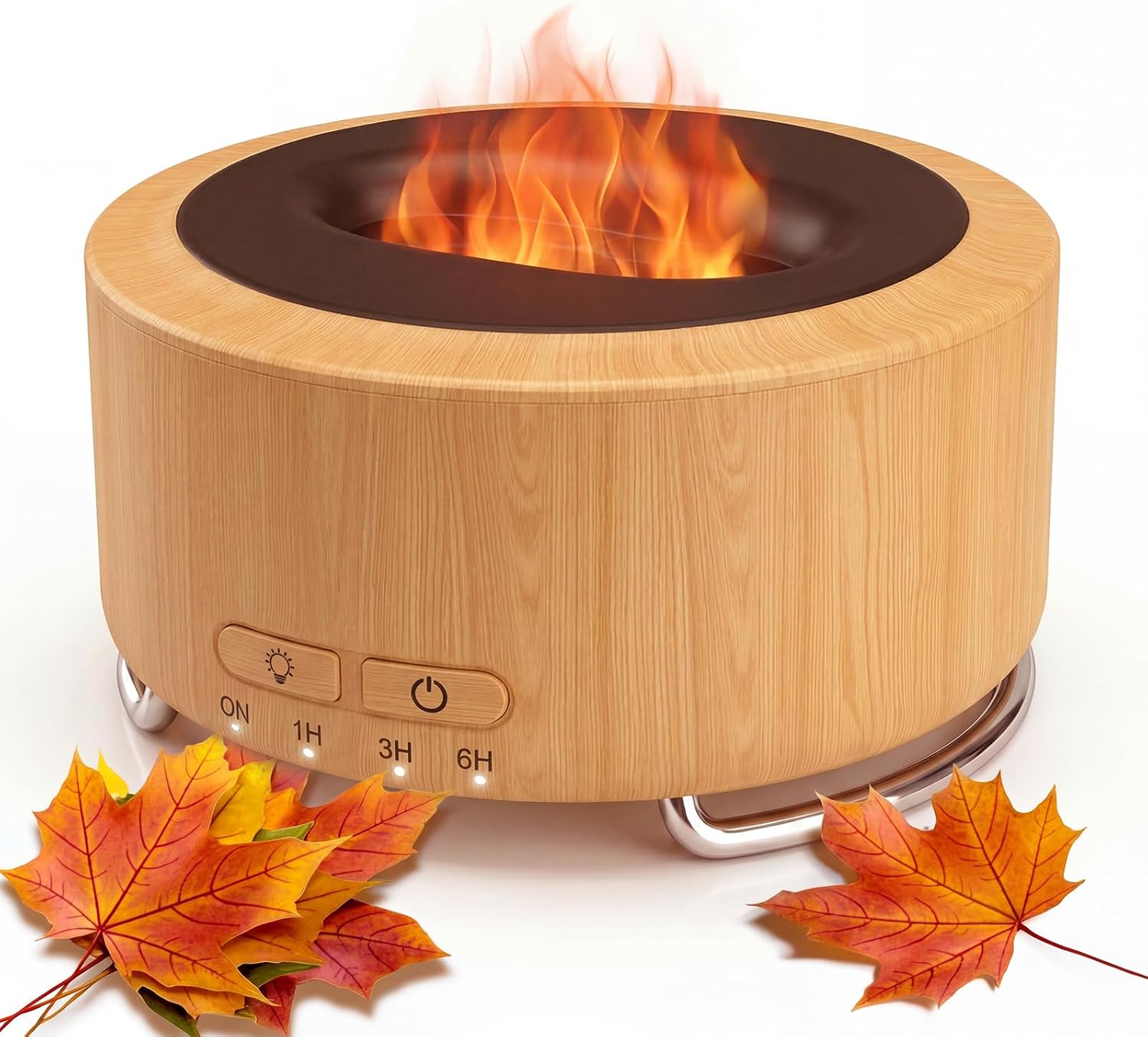 Essential Oil Diffuser for Home: 500ml Fireplace Flame Light | Aromatherapy Diffuser with 9-Color LED –