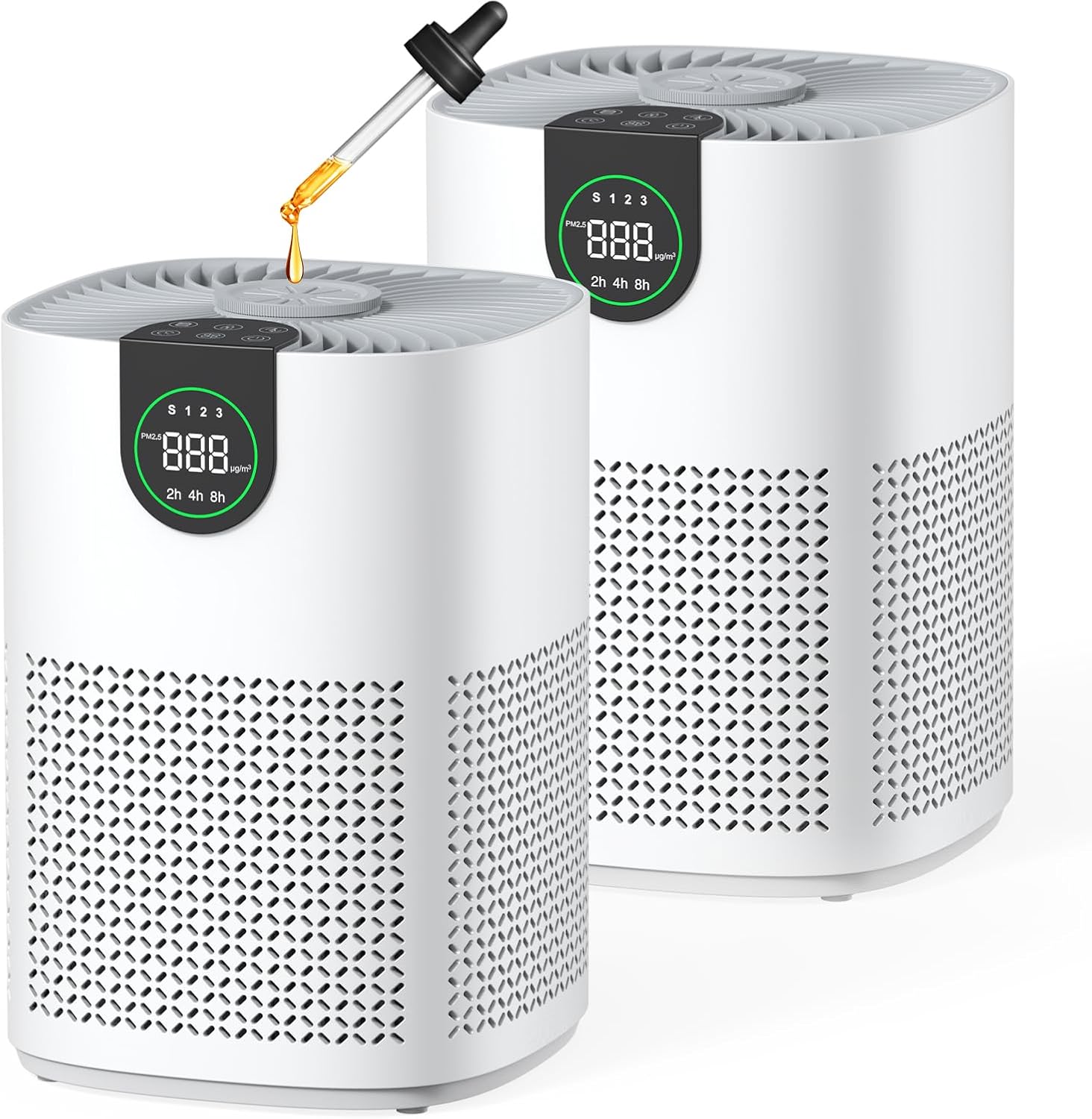 VEWIOR 2 Pack Air Purifiers with Washable Filter for Home Up to 1200ft² | H13 HEPA Air Cleaner Large Room Bedroom with Aromatherapy, PM2.5 Display, Sleep Mode, Auto Mode for Dust, Smoke, Pets Hair
