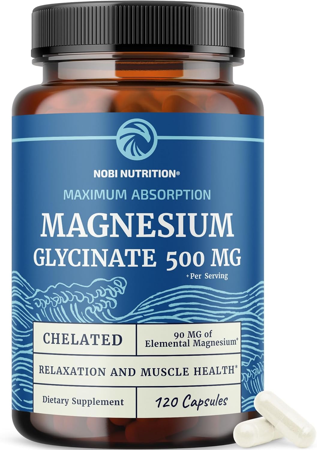Magnesium Glycinate 500mg, High Absorption, Sleep & Relaxation Support | Bone Heart Health & Muscle Support for Women and Men, Chelated Mag Glycinate, Magnesium Supplement, Non-GMO, 120 Capsules