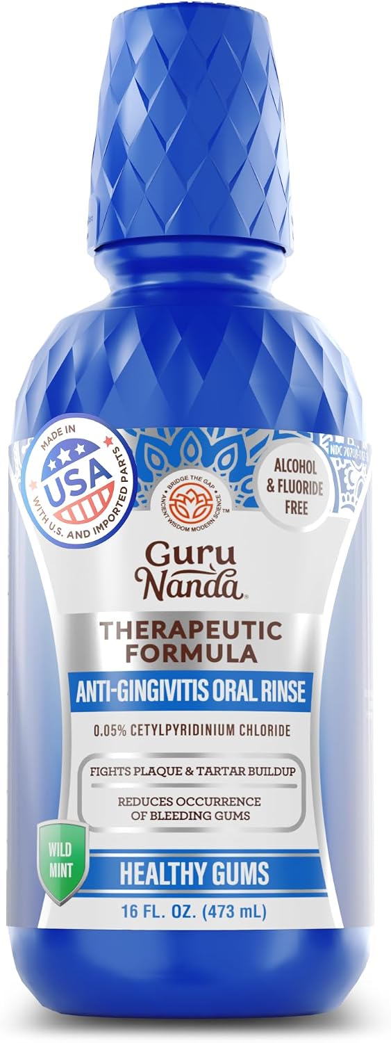 GuruNanda Healthy Gums Mouthwash, Antigingivitis, Antiplaque, Mint, 16 oz
