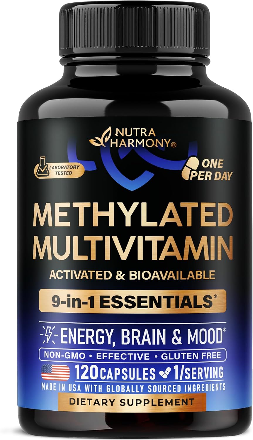 Methylated Multivitamin – 9in1 Supplement with TMG, 5MTHF & B12 – 120 Caps