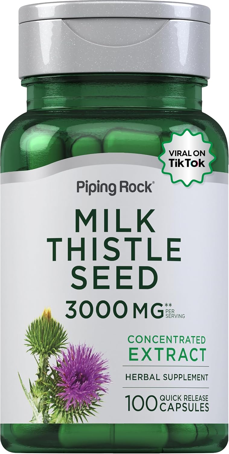 Piping Rock Milk Thistle Supplement | 3000 mg | 100 Quick Release Capsules