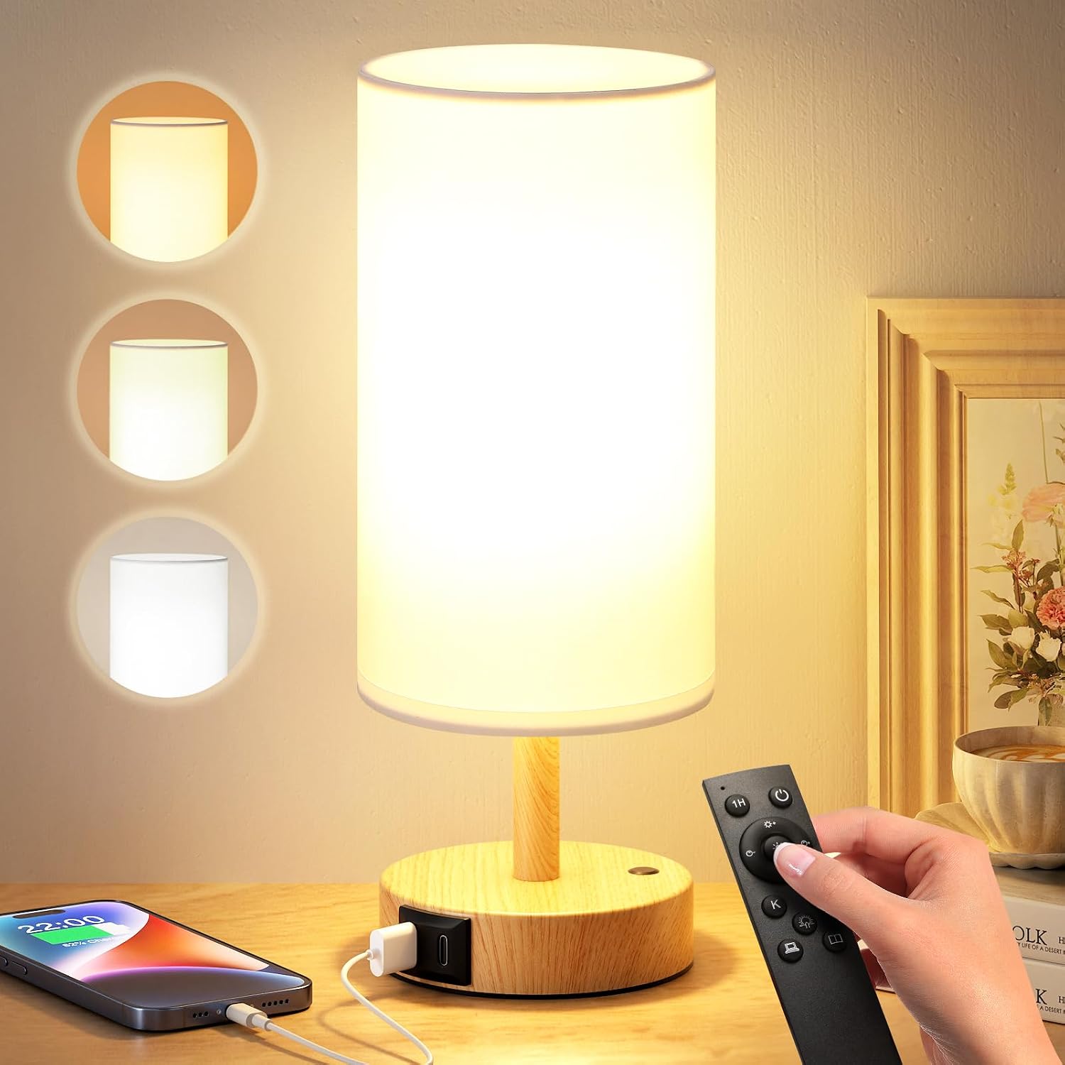 Dicoool Light Therapy Lamp 10000 Lux – Happy Sunlight Lamp for Mood Boost | CRI 96+ Full Spectrum Sun Lamp, Touch Control, USB Port, Memory function, Remote & Timer for Office, Shift Workers