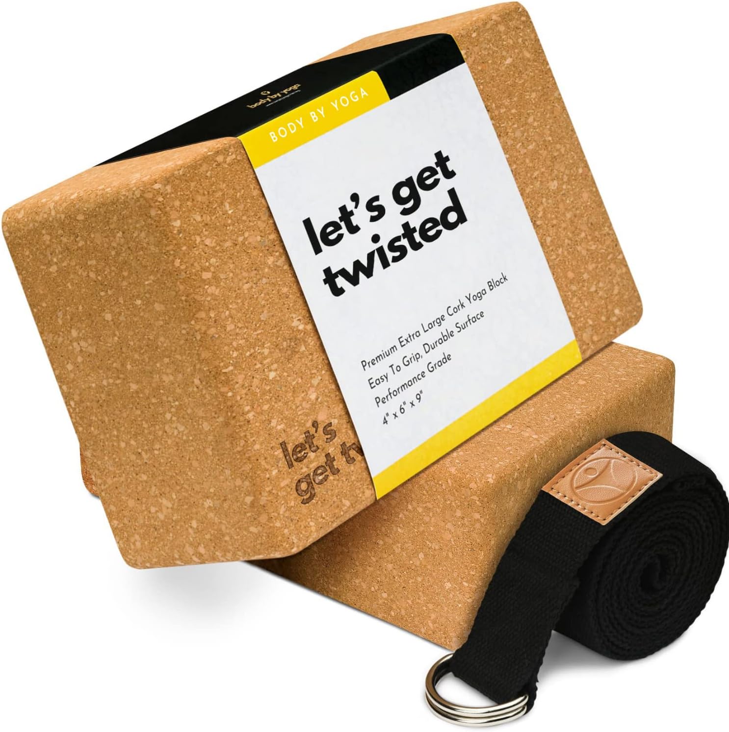 Cork Yoga Blocks 2 Pack – Premium Cork Grain, Highly Stable, Chip Resistant