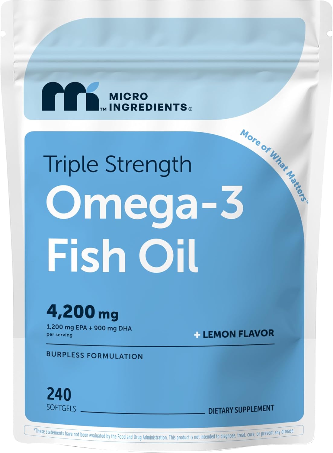 Micro Ingredients Triple Strength Omega-3 Fish Oil 4,200 mg Per Serving