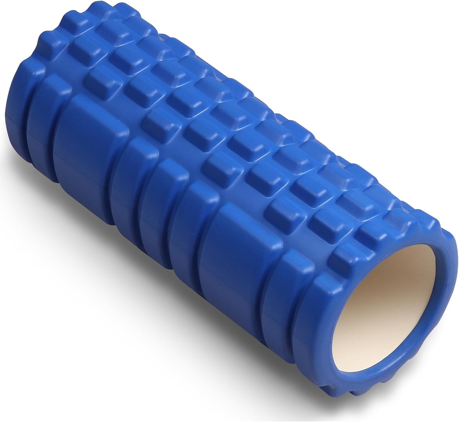 DRUNA Foam Roller for Muscle Massage, Pilates & Yoga 13″x5.5″ Medium Firm PVC Foam Roller for Deep Tissue Massage, Recovery & Flexibility (Blue)
