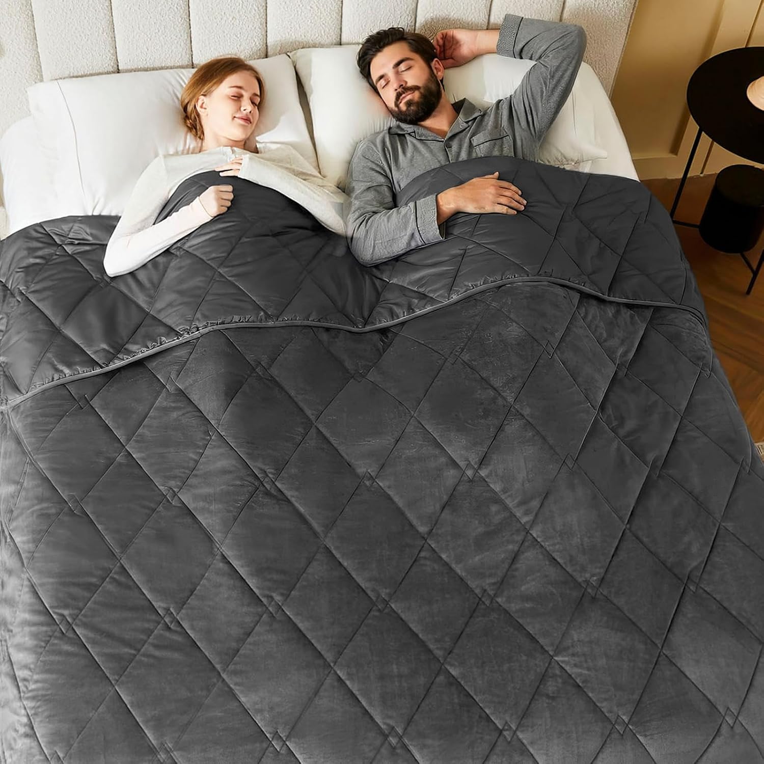 L’AGRATY King Size Weighted Blanket for Adults 30lbs, 88″x104″ Cooling