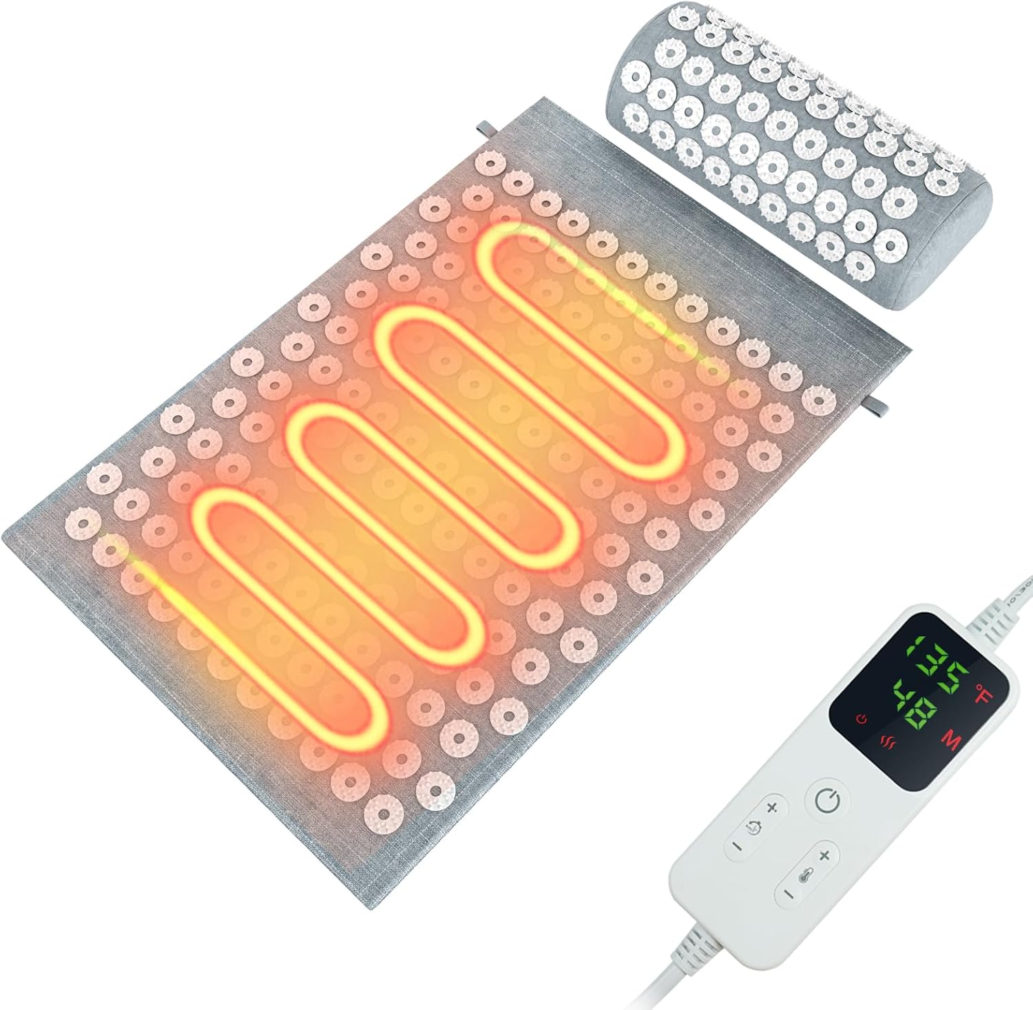 AICNLY Acupuncture Heating Acupressure Therapy Mat for Back Pain Relief