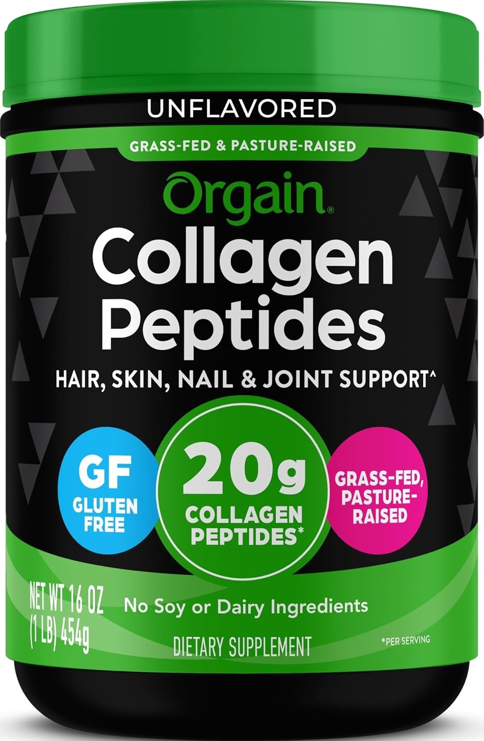 Orgain Hydrolyzed Collagen Peptides Powder For Women & Men, 20g Grass Fed Collagen, Unflavored – Hair, Skin, Nail, & Joint Support Supplement, Paleo & Keto, Non-GMO, Type I and III, 1lb | Grass fed collagen type I and III for women and men, supplement for hair, skin, nail, & joint support, paleo & keto, non-GMO
