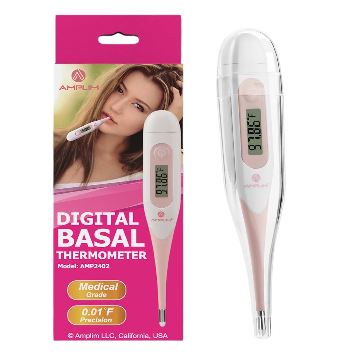 Medical Grade Accurate BBT for Ovulation Tracking Basal Thermometer | 1/100th Degree High Precision Fertility Prediction, 60-Sec Read
