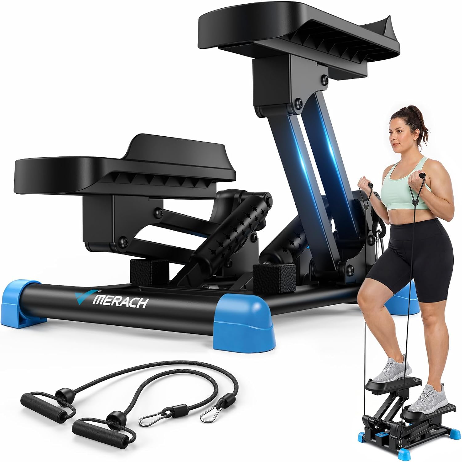 MERACH New 3-in-1 Mini Stepper with Large Stride & Shock Pad Design