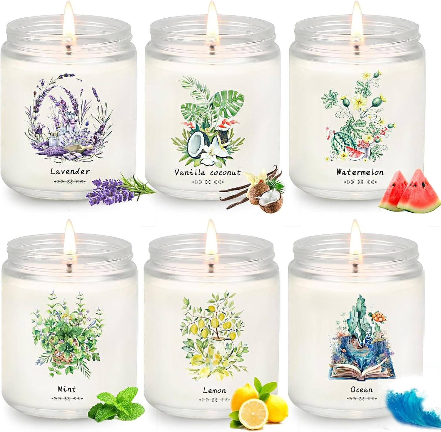 Candles for Home Scented, 6 Pack 37.8 oz Soy Candle, Gift for Women