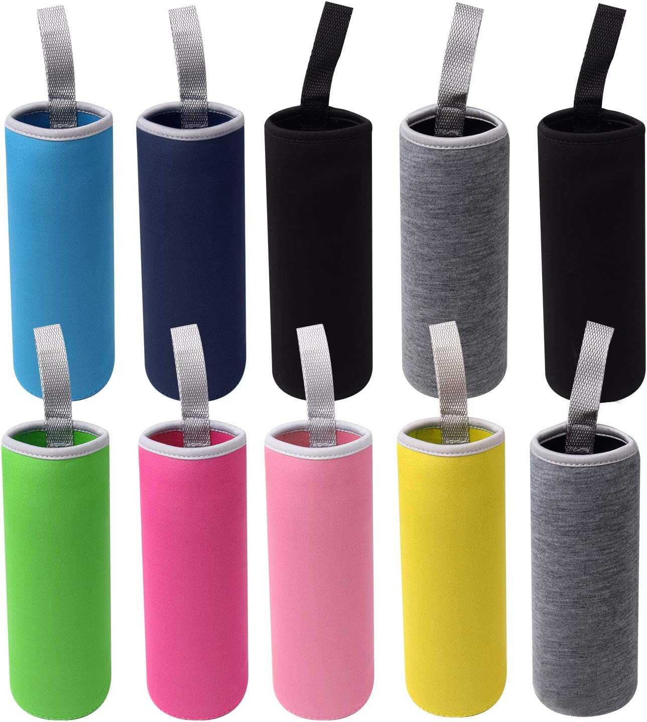 HRLORKC 10 Pack Neoprene Water Bottle Sleeve – 12 oz to 18 oz Insulated Glass Bottle Cozy (Multi-Color)